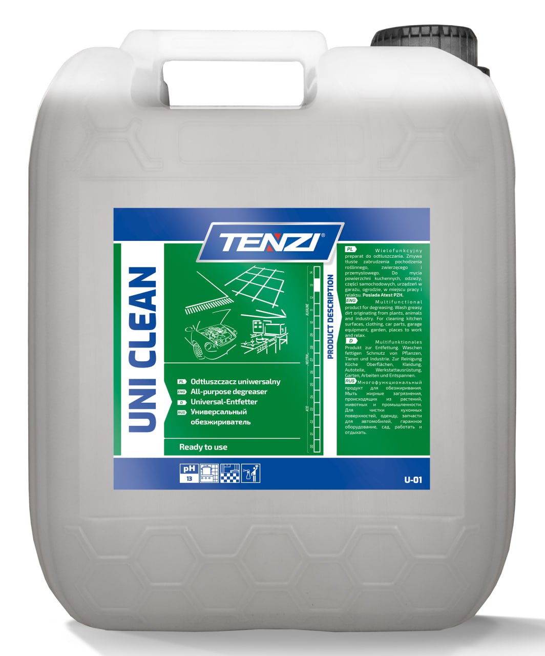 Універсальний очищувач і знежирювач TENZI UNI CLEAN, 10 л